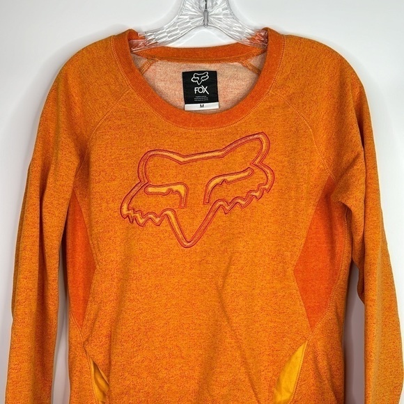 Fox Orange Long sleeve Pullover Sweatshirt Size Medium - Picture 2 of 11